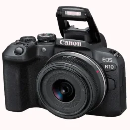 Canon EOS R10 Kamera spiegellose Camera + RF-S 18-45mm F4.5-6.3 is STM Objektiv + Adapter EF-EOS R (Hybridkamera, DSLR Upgrade, 15 B/s, 4K Videos, Dual Pixel CMOS AF II Fokussystem, WLAN) schwarz