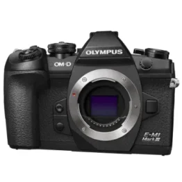 Olympus OM-D E-M1 Mark III Micro Four Thirds Systemkamera Gehäuse, 20 MP Sensor, 5-Achsen Bildstabilisierung, Leistungsstarker Autofokus, 4K Video, Wi-Fi, Bluetooth, Schwarz