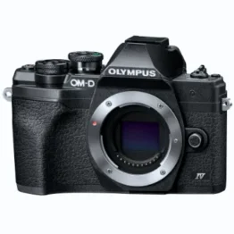 Olympus OM-D E-M10 Mark IV Micro-Four-Thirds-Systemkamera, 20 MP Sensor, 5-Achsen-Bildstabilisation, Selbstporträt-LCD-Bildschirm, elektronischer Sucher, 4K-Video, leistungsstarker AF, Wi-Fi, schwarz